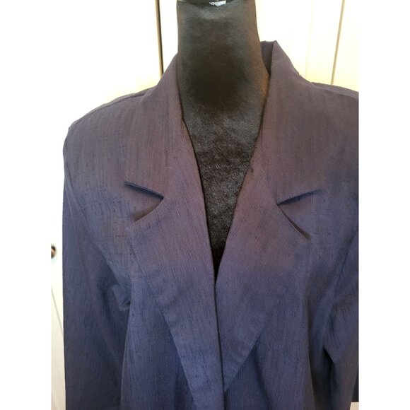 Vintage 80s Navy Oversized Single Button Blazer Alice Stuart XL Preppy Nautical - Picture 3 of 9